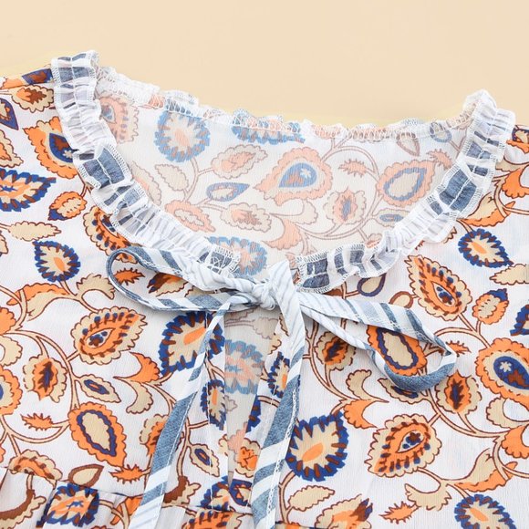 💜 New Floral Stripped Loose Fit Blouse - Picture 5 of 8